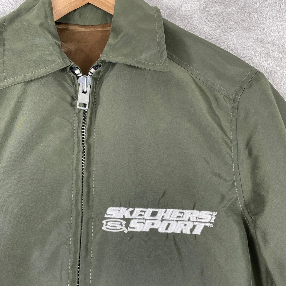 Vintage Skechers Sport Jacket Mens Small Green Tony Nowak USA Coach Jacket